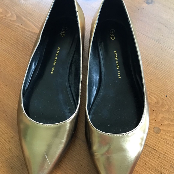 Gap gold slip in flat sz 10 party boho shoe fun fun - Picture 1 of 6
